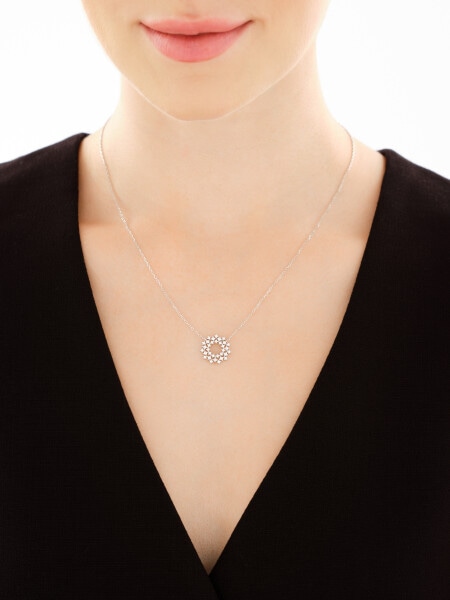 Rhodium Plated Silver Set with Cubic Zirconia