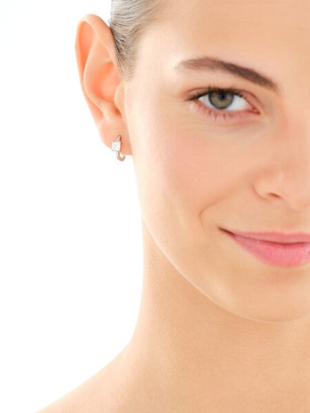 Rhodium Plated Silver Earrings with Cubic Zirconia