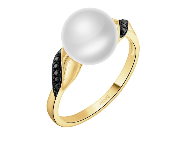 585 Yellow Gold Ruthenium-Plated Ring - fineness 585