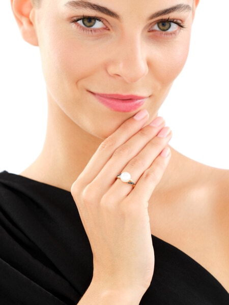 585 Yellow Gold Ruthenium-Plated Ring - fineness 585