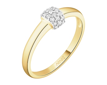 Zlatý prsten s diamanty - 0,10 ct - ryzost 585