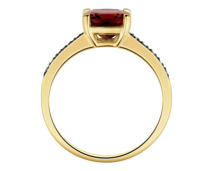 585 Yellow Gold Ruthenium-Plated Ring - fineness 585