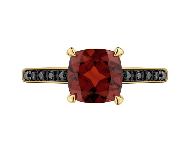 585 Yellow Gold Ruthenium-Plated Ring - fineness 585