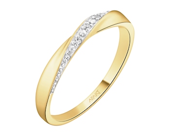 Zlatý prsten s diamanty - 0,02 ct - ryzost 585