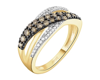 Zlatý prsten s diamanty - 0,50 ct - ryzost 585
