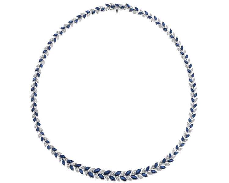 18 K Rhodium-Plated White Gold Collar Necklace - fineness 18 K
