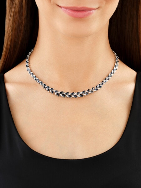 18 K Rhodium-Plated White Gold Collar Necklace - fineness 18 K