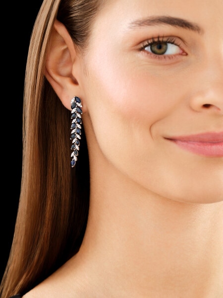 18 K Rhodium-Plated White Gold Dangling Earring - fineness 18 K