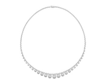 Náhrdelník z bílého zlata s diamanty - 45 cm - 3,48 ct - ryzost 585