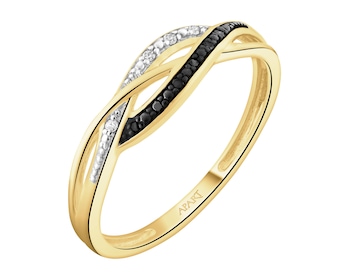 Zlatý prsten s diamanty - 0,02 ct - ryzost 585
