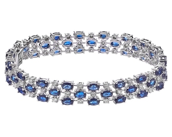 White gold bracelet with brilliants and sapphires 1,50 ct - fineness 14 K