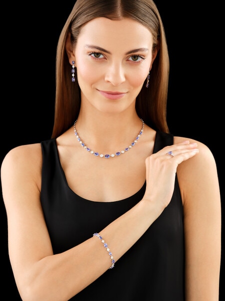 18 K Rhodium-Plated White Gold Dangling Earring - fineness 18 K