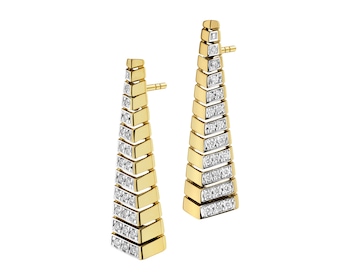 Zlaté náušnice s brilianty - 0,34 ct - ryzost 585