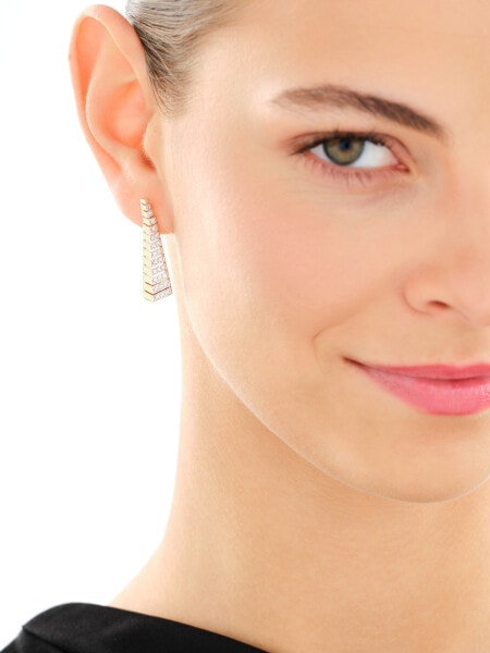 Kolczyki z żółtego złota z brylantami - 0,34 ct - próba 585