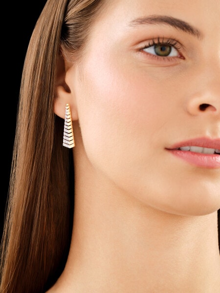 Kolczyki z żółtego złota z brylantami - 0,34 ct - próba 585