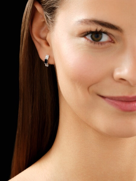 18 K Rhodium-Plated White Gold Earrings - fineness 18 K