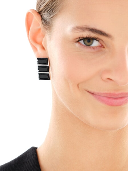 Kolczyki z mosiądzu rodowane z agatami