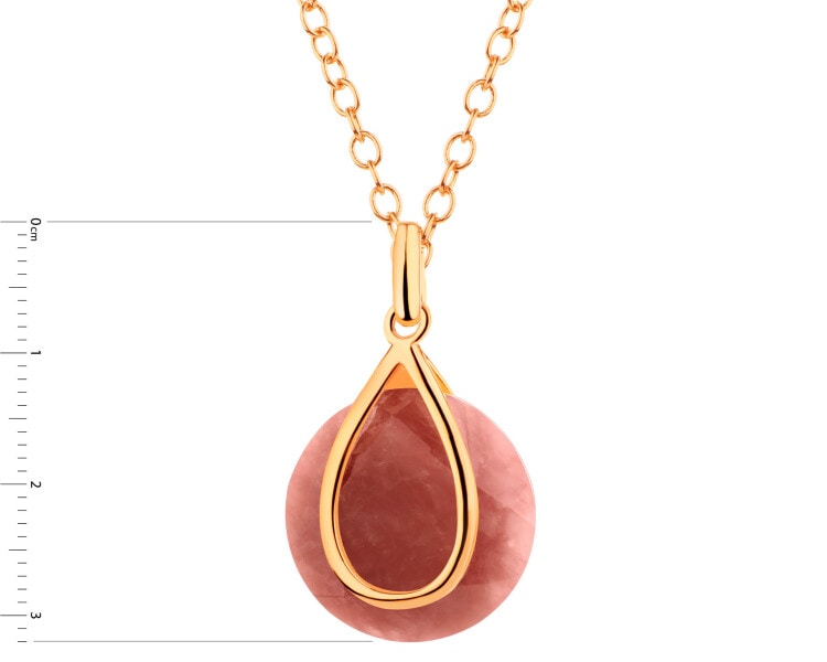 Gold-Plated Brass Necklace with Quartz