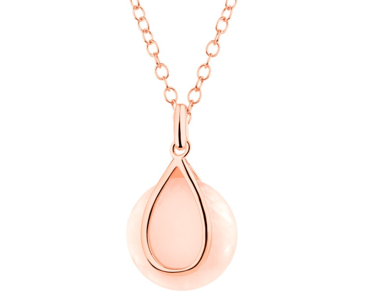 Gold-Plated Brass Necklace with Quartz