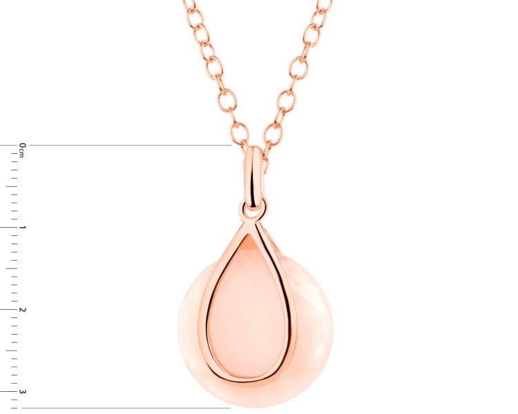 Gold-Plated Brass Necklace with Quartz