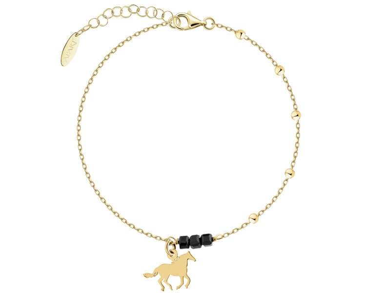 Bransoletka srebrna z cyrkoniami - koń