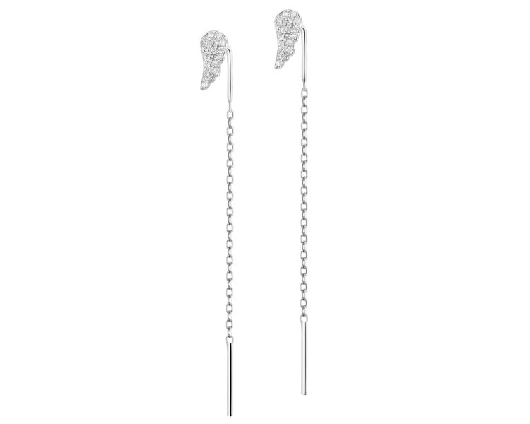 Rhodium Plated Silver Earrings with Cubic Zirconia