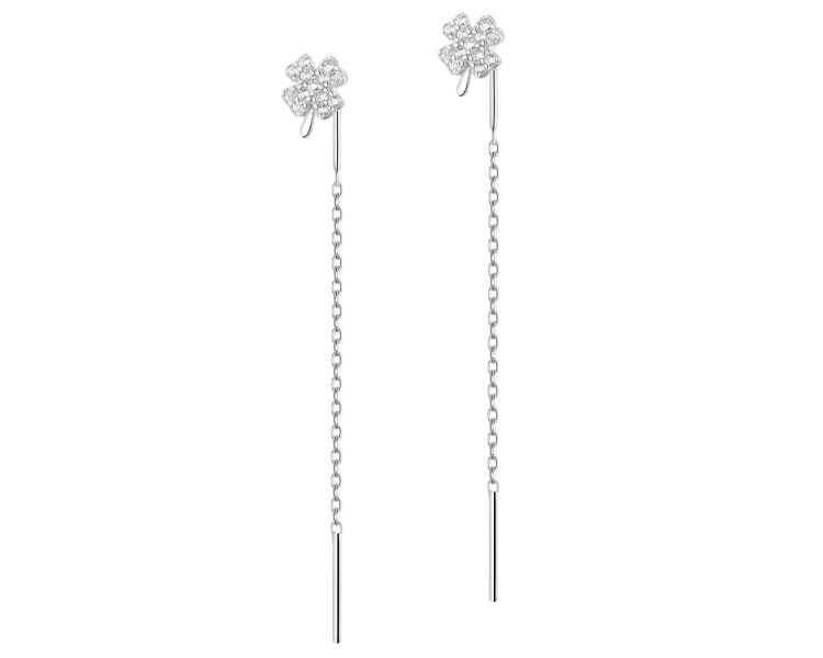 Rhodium Plated Silver Earrings with Cubic Zirconia