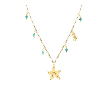 Naszyjnik srebrny ze szlifowanym szkłem - rozgwiazda, konik morski