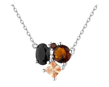 Rhodium Plated Silver Necklace with Cubic Zirconia