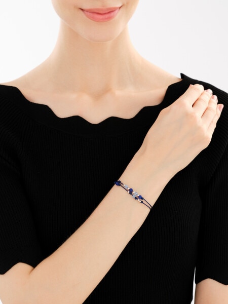 Bransoletka z elementami srebra i kamieniami chalcedonu - kulki