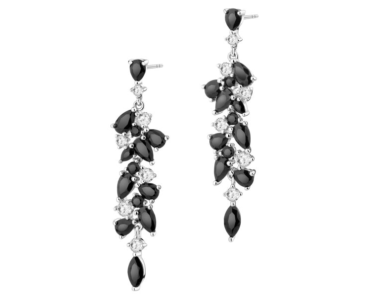 Rhodium Plated Silver Dangling Earring