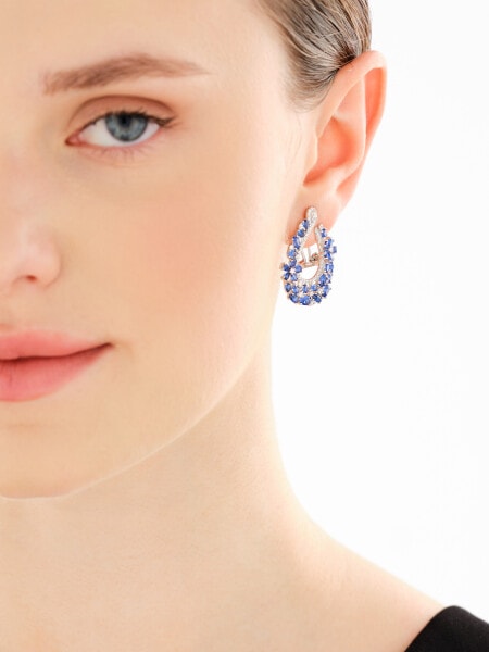 Kolczyki srebrne z cyrkoniami - kwiaty