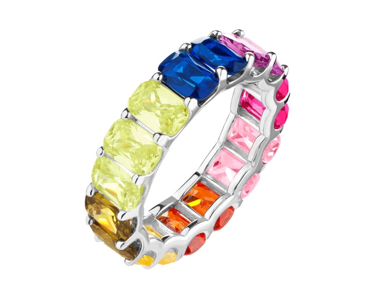 Rhodium Plated Silver Eternity with Cubic Zirconia