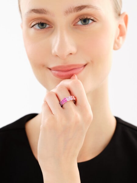 Rhodium Plated Silver Eternity with Cubic Zirconia