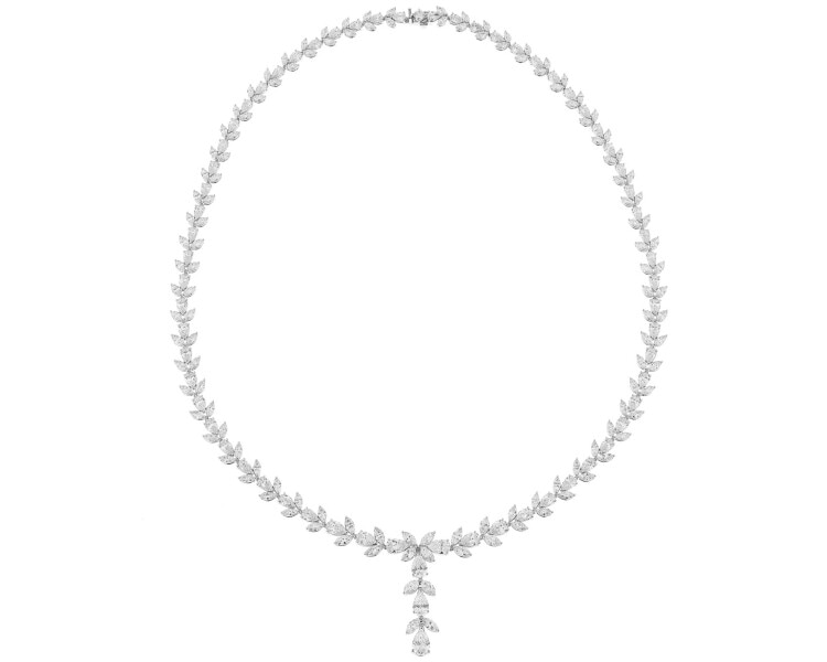 18 K Rhodium-Plated White Gold Collar Necklace - 20,67 ct - fineness 18 K