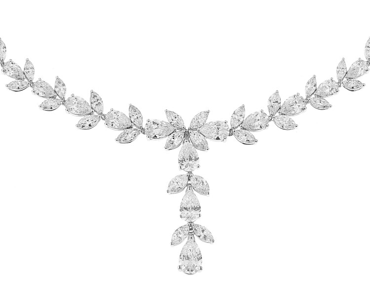 18 K Rhodium-Plated White Gold Collar Necklace - 20,67 ct - fineness 18 K