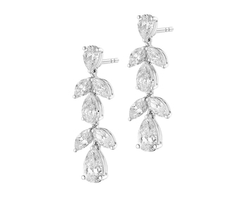 Náušnice z bílého zlata s diamanty - 3,21 ct - ryzost 750