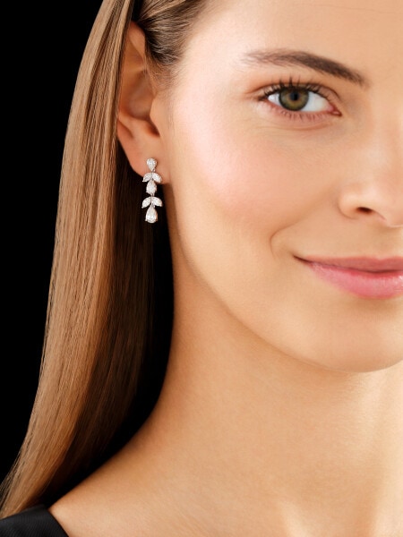18 K Rhodium-Plated White Gold Dangling Earring - 3,21 ct - fineness 18 K