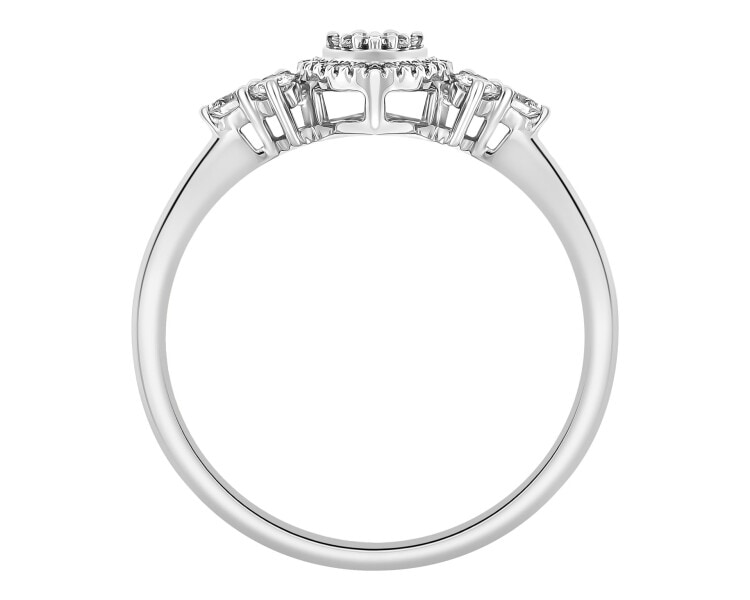Pierścionek z białego złota z diamentami - 0,35 ct - próba 585
