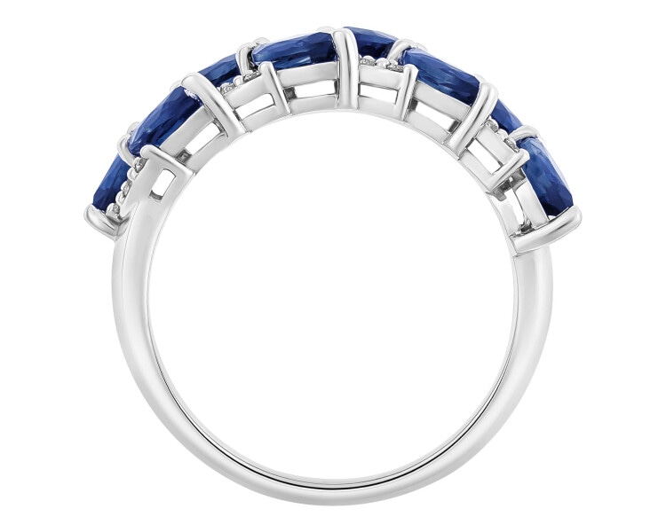 18 K Rhodium-Plated White Gold Ring - fineness 18 K