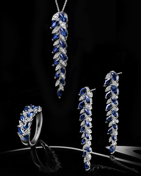 18 K Rhodium-Plated White Gold Ring - fineness 18 K