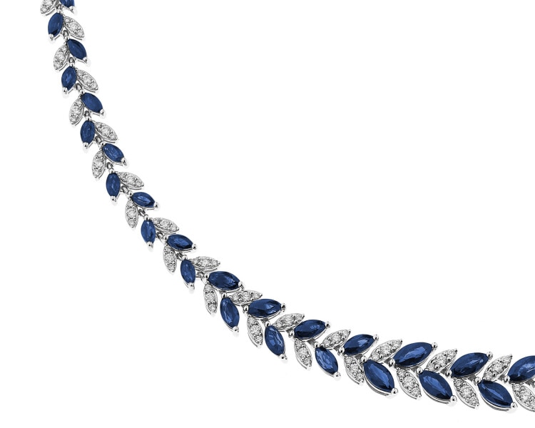 18 K Rhodium-Plated White Gold Collar Necklace - fineness 18 K