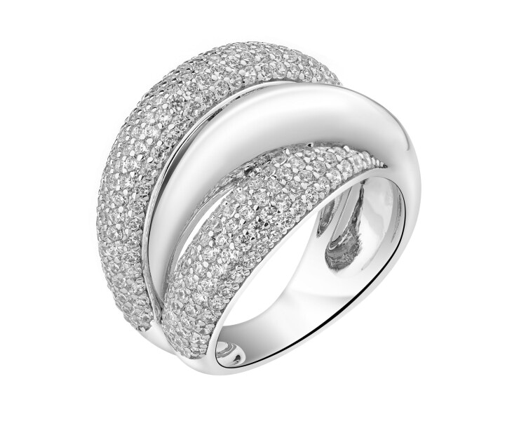 Pierścionek srebrny z cyrkoniami