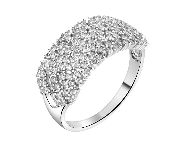 Rhodium Plated Silver Ring with Cubic Zirconia