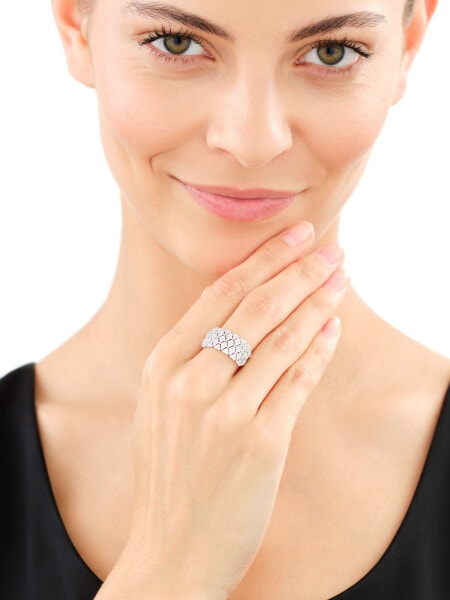 Rhodium Plated Silver Ring with Cubic Zirconia