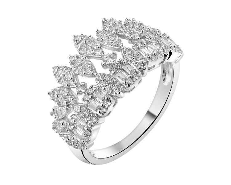 Rhodium Plated Silver Ring with Cubic Zirconia