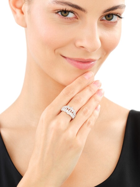 Rhodium Plated Silver Ring with Cubic Zirconia