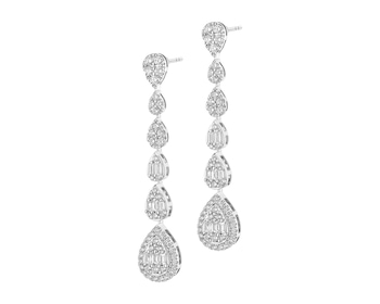 Náušnice z bílého zlata s diamanty - 1,22 ct - ryzost 585