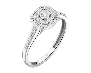 Prsten z bílého zlata s diamanty - 0,18 ct - ryzost 585