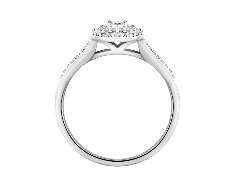 Pierścionek z białego złota z diamentami - 0,18 ct - próba 585